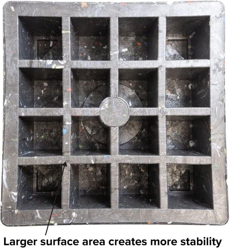 Ekon OX BLOX MAXX Heavy Duty Trailer Jack Block - 10,000 lbs. Capacity - 10.5x10.5x4.5 Inches - 6.8 lbs Weight - 5th Wheel RV Jack Block for 9" Round Feet - 9" and Smaller Feet Nest Securely Within Ridges - Image 3